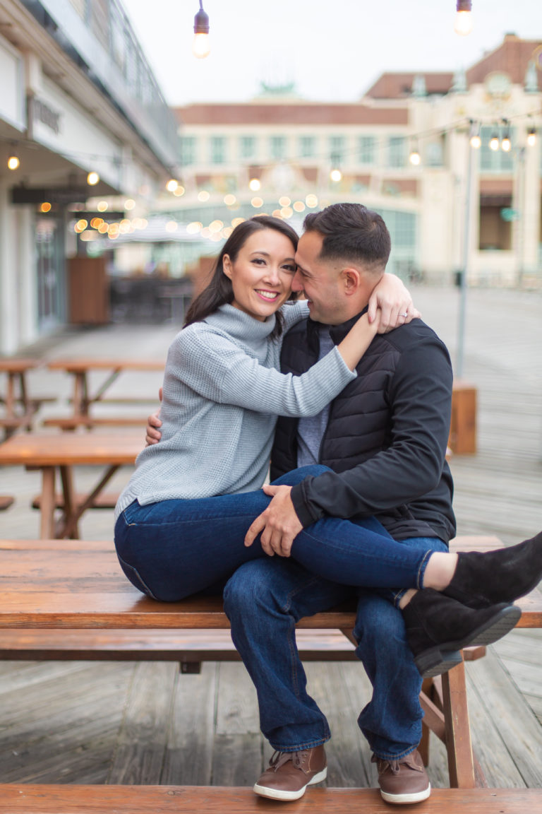 Carissa + Mike | Asbury Park Engagement Session | Ocean Grove Beach ...