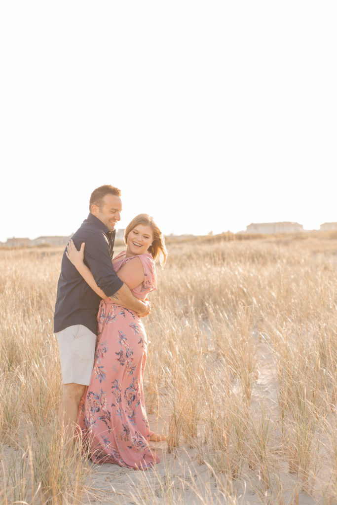 Light & airy engagement photos at Barnegat Light on LBI on the Jersey Shore