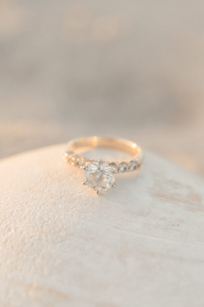 Light & airy engagement ring photos at Barnegat Light on Long Beach Island on the Jersey Shore