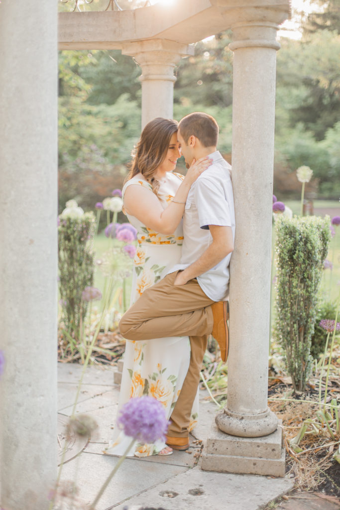 Sayen Gardens light and airy engagement photography