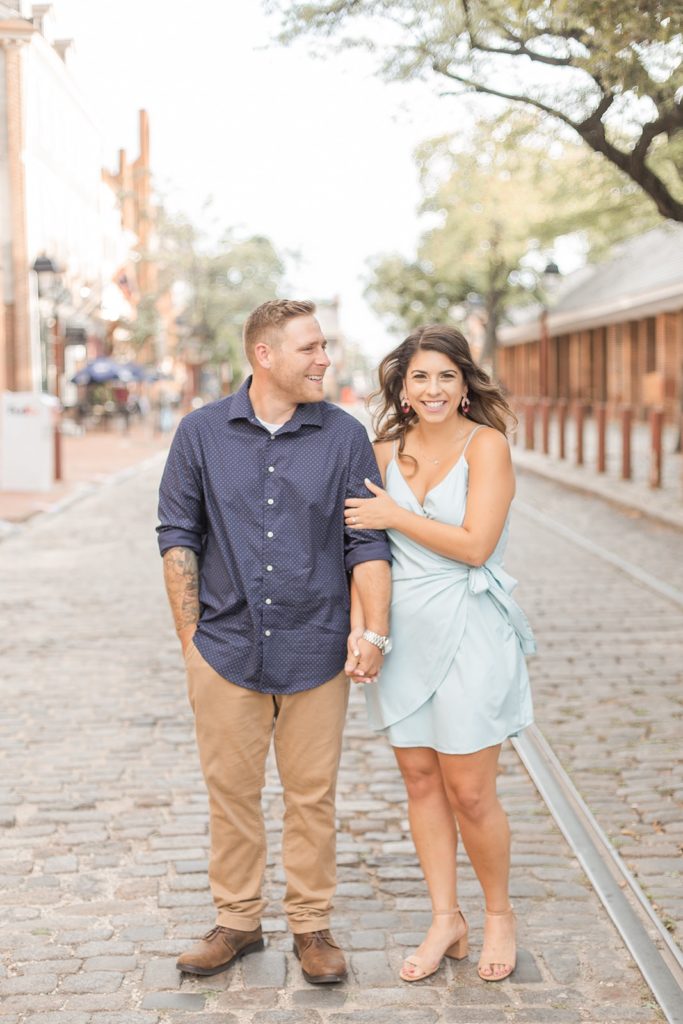 light and airy engagement photo at The Shambles in Philadephia 
