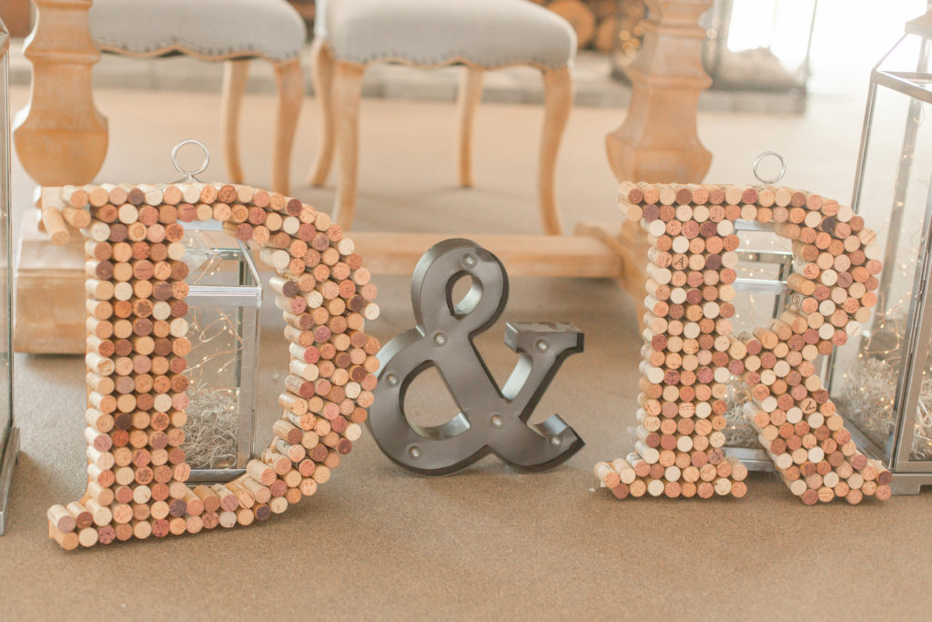 wine corks initials wedding decor photography