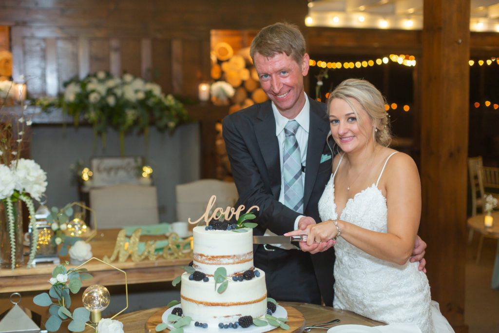 the hamilton manor cake cutting wedding photo
