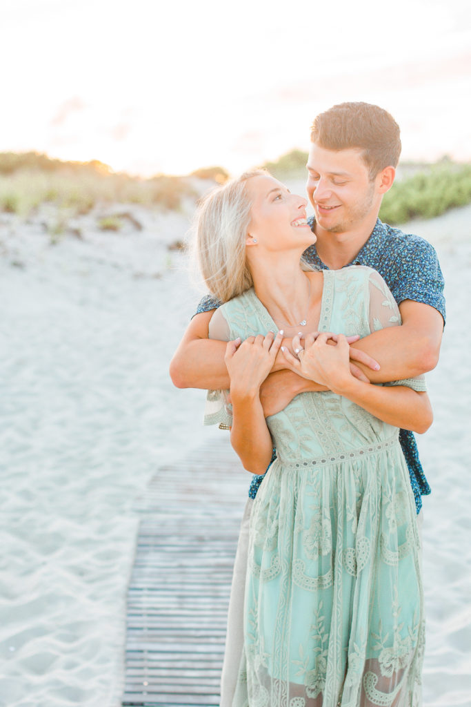 light and airy beach engagement photos