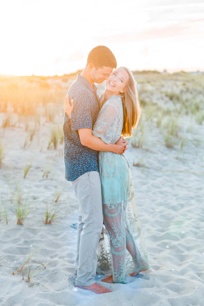 light and airy long beach island engagement session photography