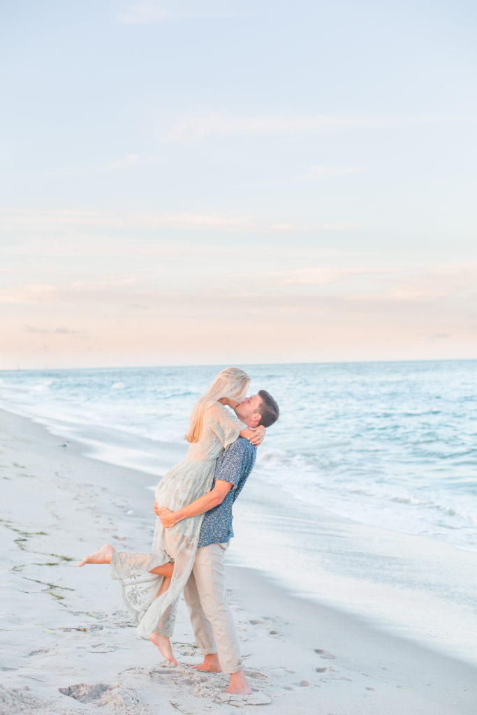 light and airy long beach island engagement photos