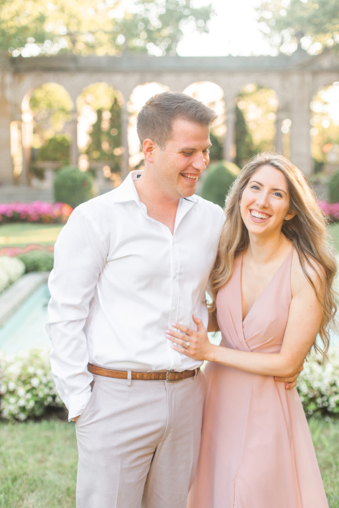 monmouth university engagement session in the gardens 