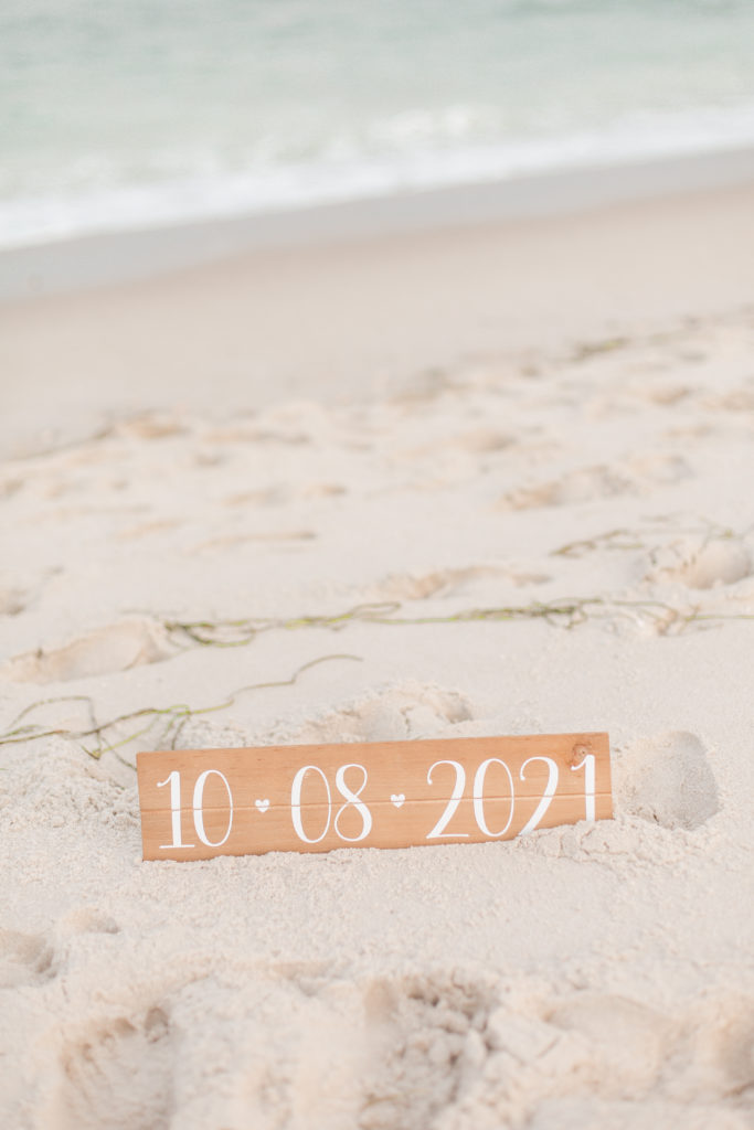 save the date beach wedding sign 