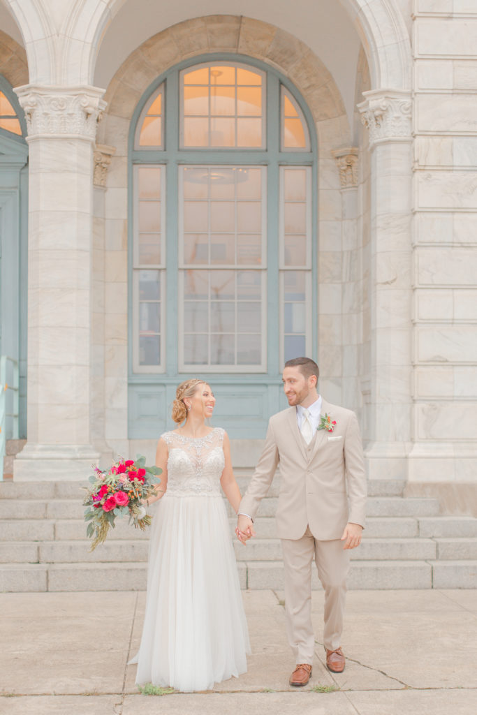 new jersey light and airy wedding photographers asbury park post office 