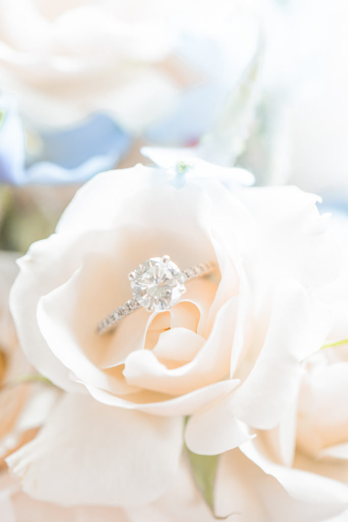 light and airy engagement ring photo from nj wedding photographers