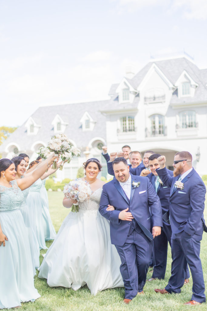 bridal party light and airy new jersey wedding photography at the park chateau from east brunswick wedding photographers