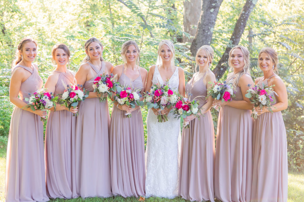 light and airy bridal party wedding photography nj
